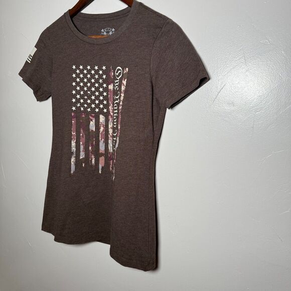 Howitzer Women's Patriotic Tee Shirt Size Medium Flag USA God - Picture 4 of 8